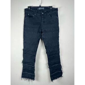 Valabasas Stacked Black Flare Stretch Denim Jeans Men's Sz 32